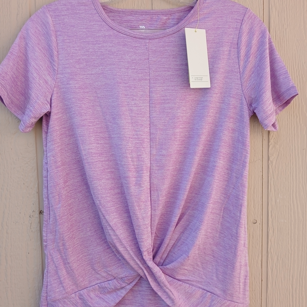 All in Motion Lavender Twist-Front Tee - Picture 4 of 8
